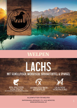 Lachs mit Schellfisch, Weißfisch, Süßkartoffel & Spargel(Welpe/Junghund)