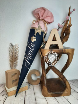 Schultüte Design Pudel, nachtblau gold