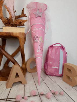 Schultüte Prinzessin und Zauberschloss, rosa