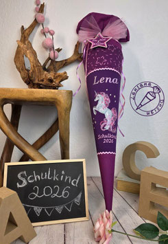 Schultüte Zauber-Einhorn, violett