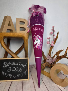 Schultüte Einhorn mit Sternen 12, beere