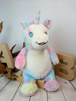 Kuscheltier mit Name EINHORN bunt