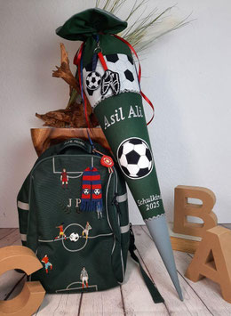 Schultüte Fußball, tannengrün