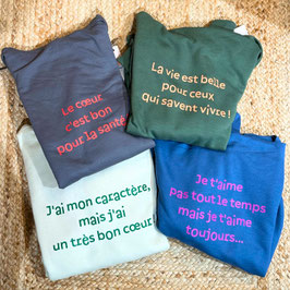 Sweat verbatim mixte à capuche