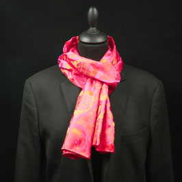 Seidenschal Jacquard Scherenschnitt Serikultur - orange- pink