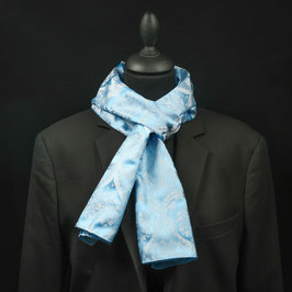 Seidenschal Jacquard Scherenschnitt Serikultur - hellblau - sehr hellblau
