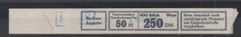 Berlin  289  50 Pf Brandenburger Tor  Banderole  500er Rolle  geteiltes Mittelfeld
