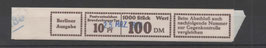 Berlin  286  10 Pf Brandenburger Tor  Banderole  1000er Rolle  geteiltes Mittelfeld