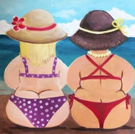 Schilderworkshop dames op het strand