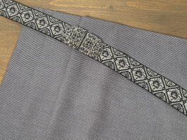 Stoffpackerl Rock grau Blumenband grau weiß schwarz R023