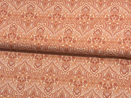 Baumwollsatin apricot terracotta Muster B10343