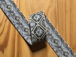 Elastikband hellblau grün creme Blumen E10097