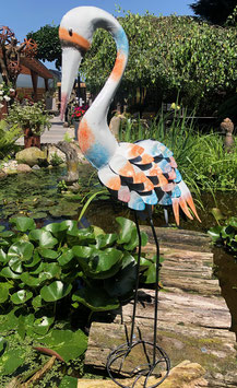 Kranich, Gartenskulptur, Vogel aus Metall