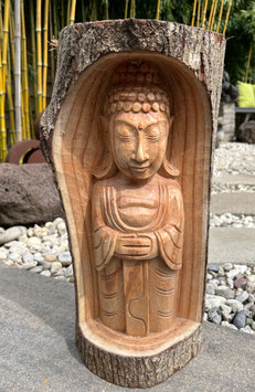 Buddha  Statue  Skulptur aus Suar- Teak- Holz. Schönes Designerobjekt.