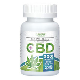 Euphoria CBD-Kapseln 300 mg - 300 mg CBD + Vollspektrum-Cannabinoide