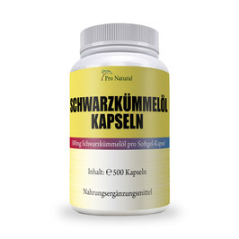 Pro Natural Schwarzkümmelöl Softgel-Kapseln - Dose á 500 Softgel-Kapseln