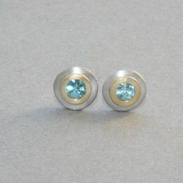 Ohrstecker mit echtem Zirkon, 8 mm