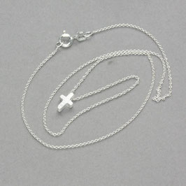 Kreuzanhänger mini 925Silber, 1cm incl. Kette 42cm