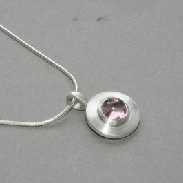 Turmalinanhänger-rosa-in 925er Silber, handgefertigt in Flensburg