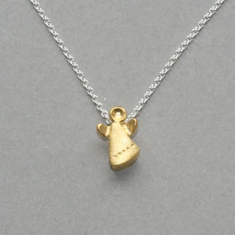 Schutzengel Kette mini mit Pünktchen goldplattiert ,42cm Kette, handgefertigt in Flensburg