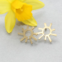Ohrstecker Sonne, 900er Gold, handgefertigt in Flensburg