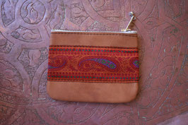 Porte-monnaie cuir camel indien N°18