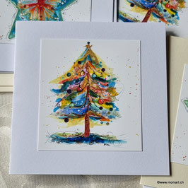 Weihnachtskarte Bunte Tanne Nr. 1
