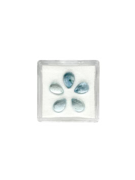 Aquamarin Tropfen cab. 7x5 mm