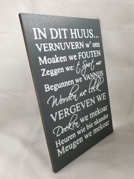 Tekstbord 'In dit huus'
