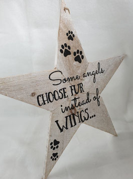 Houten ster 'Angels fur'