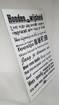 Tekstbord 'Hondenwijsheid'