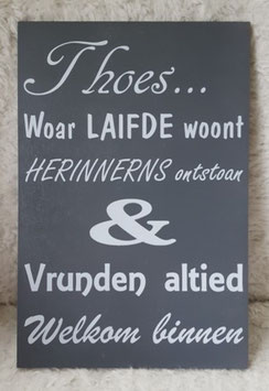 Tekstbord 'Thoes'