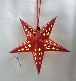 Papieren kerstster rood of zilver