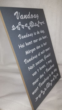 Tekstbord 'Vandoag'