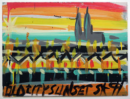 Steve Keene (1957) - OLD CITY SUNSET