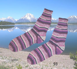 Wollsocken,4-fädig, in gemusterten Streifen