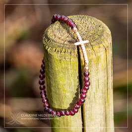 Granat Armband mit Kreuz 340