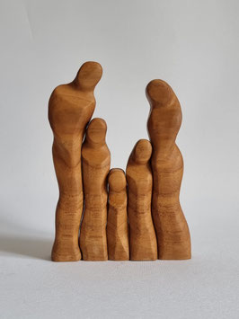 Familienbande, drei Kinder, Teakholz