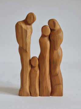 Familienbande, zwei Kinder, Teakholz