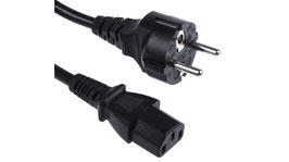 Câble d'alimentation- Noir- Connecteur C13-IEC vers CEE 7/7- Schuko- 1m