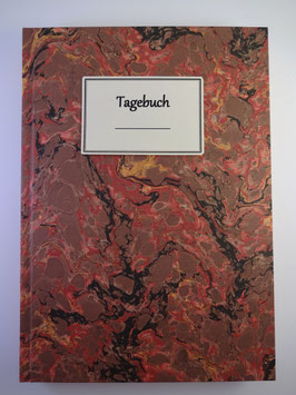 Tagebuch Marmor Rotbraun
