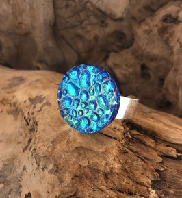 BAGUE MARTELÉE BLEUE VERT