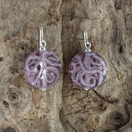 BOUCLES D'OREILLES LENTILLES ENTRELACS ROSE