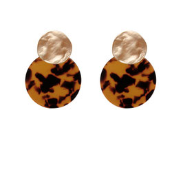 Biba Oorbellen - Panter Bruin/Oranje