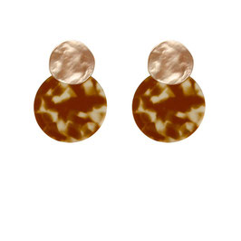 Biba Oorbellen - Panter Bruin/Beige