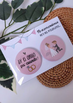 Pack chapas los siguientes novios