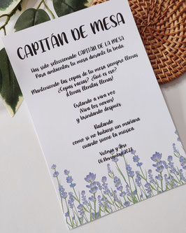 Capitán de mesa lavanda