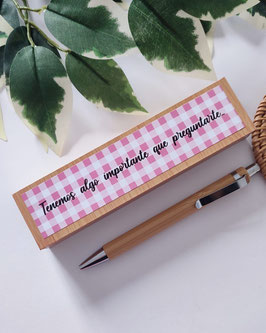 Boligrafo testigo - Vichy rosa