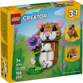 31376  Schattige hamster met bloem