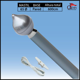 Kit Mástil Anodizado 6M con driza más Base abatible